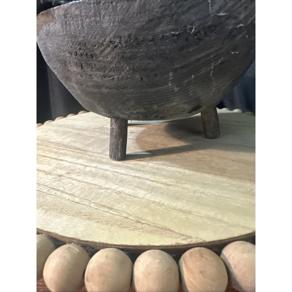 Vintage Rustic wooden Mortar And Pestle Medicine Bowl